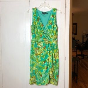 Gorgeous Teal and Green Floral Print Dress